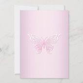 Papillon rose et Invitation de baptême croisé (Dos)