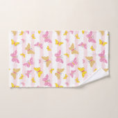 Papillon rose et or (Serviette à main)