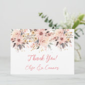 Papillon rose et or Floral Merci Cartes (Debout devant)