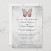 Papillon rose Faire-part de mariage (Devant)