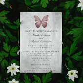 Papillon rose Faire-part de mariage