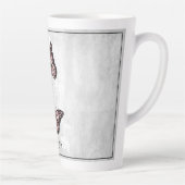 Papillon rose Floral Latte Mug personnalisé (Droite)