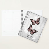Papillon rose Floral Planner (Devant avec enveloppe)