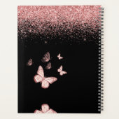 Papillon Rose Gold Parties scintillant 2023 Planne (Dos)