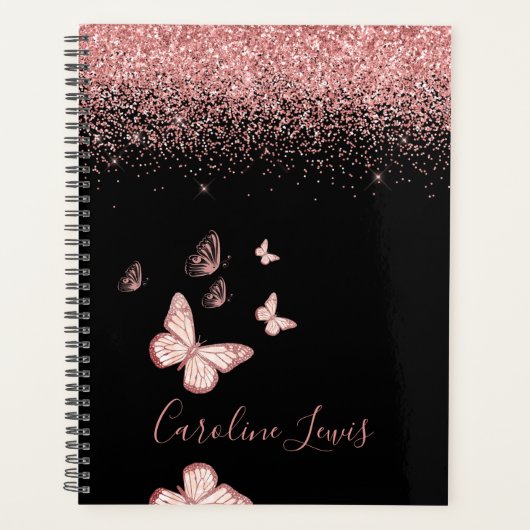 Papillon Rose Gold Parties scintillant 2023 Planne (Devant)
