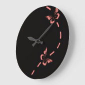 Papillon rose grande horloge (Angle)