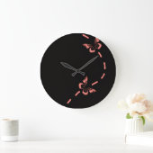 Papillon rose grande horloge (Maison)