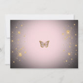 Papillon rose Invitation Anniversaire (Dos)