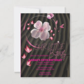 Papillon rose Invitation d'anniversaire, Papillon (Devant)