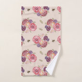 Papillon rose Jardin Bee Peinture Serviette de bai (Serviette à main)