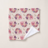 Papillon rose Jardin Bee Peinture Serviette de bai (Gant de toilette)