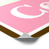 Papillon rose Lettre & Nom Poster d'Art Mur (Coin)