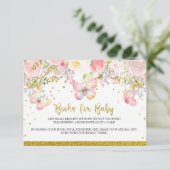 Papillon rose Livres pour carte bébé (Debout devant)