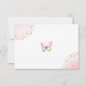 Papillon rose Livres pour carte bébé (Dos)