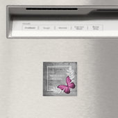 Papillon rose Magnet rustique (In Situ (Lave-vaisselle))