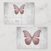 Papillon rose Mariage Cartes de Place (Devant / Derrière)