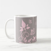 Papillon rose Mug florale (Gauche)