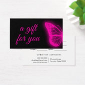 papillon rose néon carte cadeau design (Bureau)