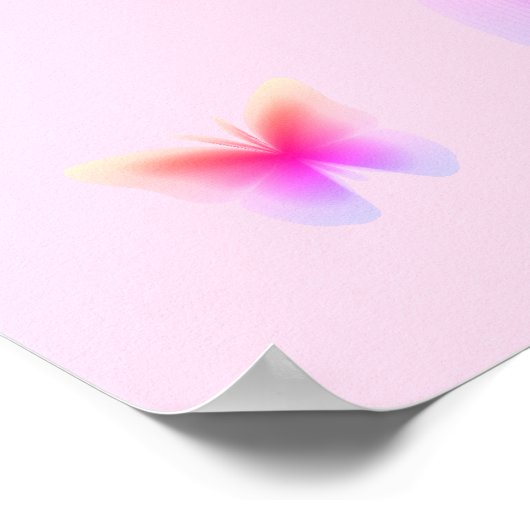 Papillon rose pâle Impression sur rose (Coin)