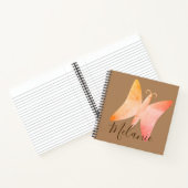 Papillon rose Peach Carnet Spiral personnalisé (Intérieur)