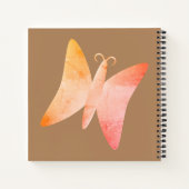 Papillon rose Peach Carnet Spiral personnalisé (Dos)