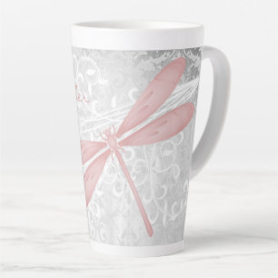 Papillon rose Personnalisé Latte Mug