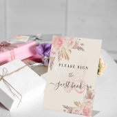 Papillon rose rose pampa beige signe de réservatio