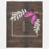 Papillon rose rustique - Couverture en polaire per (Devant)