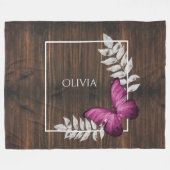 Papillon rose rustique - Couverture en polaire per (Devant (Horizontal))