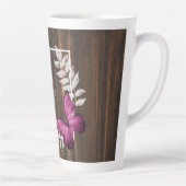 Papillon rose rustique Mug Latte personnalisée (Droite)