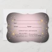 papillon rose sur carte cadeau arrière - plan noir (Dos)