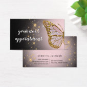 papillon rose sur carte de rendez-vous noire (Bureau)