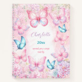 Papillon rose violet carnet de croquis Floral Girl (Devant)