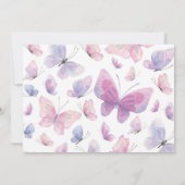 Papillon Rose Violet Photo d'anniversaire Merci (Dos)