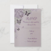Papillon rose & violet Shimmer Sweet 16 RSVP Card (Devant)