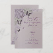 Papillon rose & violet Shimmer Sweet 16 RSVP Card (Devant / Derrière)