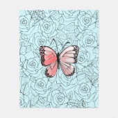 Papillon Roses de couverture en polaire - Vos coul (Devant)