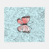 Papillon Roses de couverture en polaire - Vos coul (Devant (Horizontal))