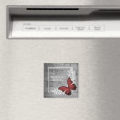 Papillon rouge, aimant rustique (In Situ (Lave-vaisselle))