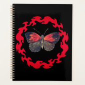 Papillon rouge dans un cercle de feu - Symbole de (Devant)