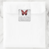 Papillon rouge Enregistrer les stickers Date (Sac)