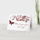 Papillon rouge, Merci Carte pour les Mariages (Devant)