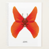 Papillon rouge orange avec votre nom (Devant)