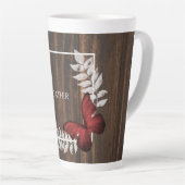 Papillon rouge rustique Mug Latte personnalisée (Angle droit)