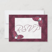 Papillon RSVP de mariage Brocade rouge (Devant)