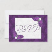 Papillon RSVP de mariage Brocade violet (Devant)