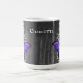 Papillon rustique pourpre Mug de café personnalisé (Centre)