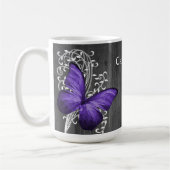 Papillon rustique pourpre Mug de café personnalisé (Gauche)