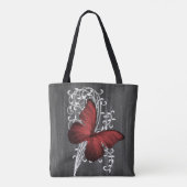 Papillon rustique rouge Sac fourre-tout personnali (Dos)