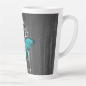 Papillon rustique turquoise Mug Latte personnalisé (Droite)